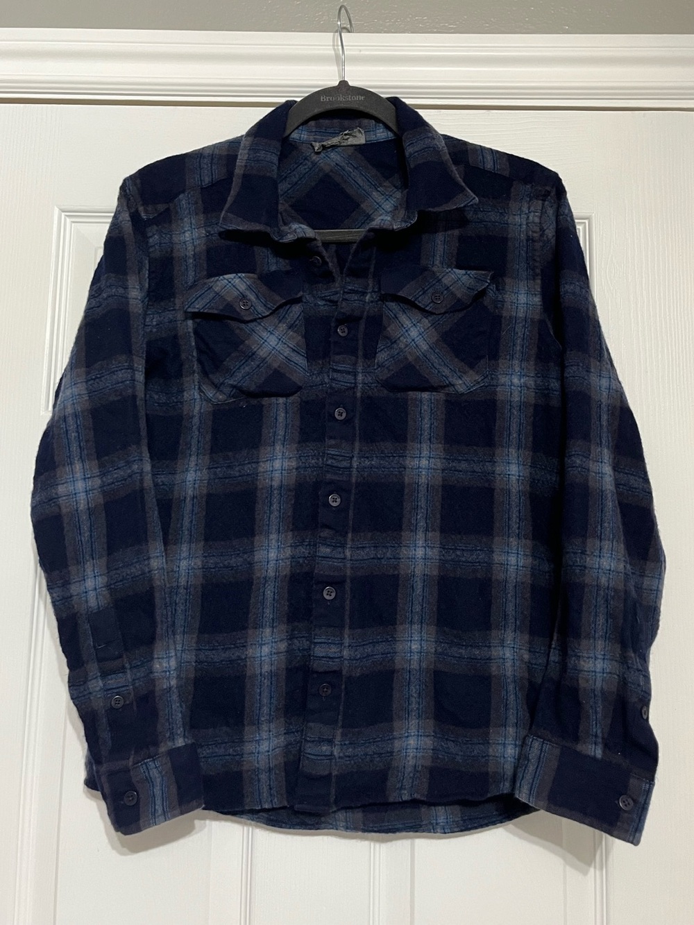 Icebreaker 100% Wool Plaid Button Up Shirt Size Small Blue Outdoor Moisture Wick